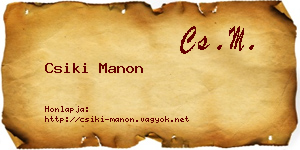 Csiki Manon névjegykártya